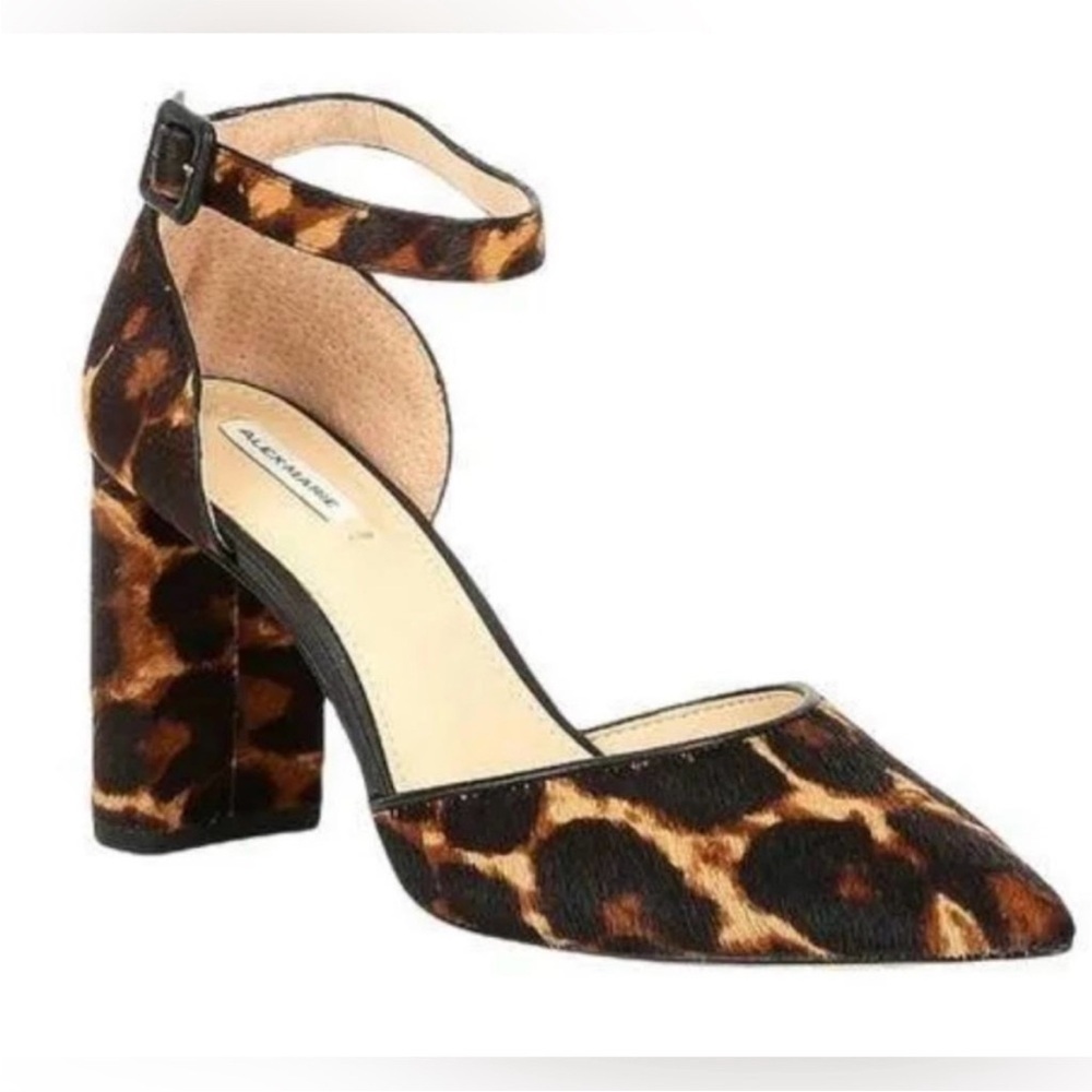 NWOB Alex Marie Leopard Calf Hair Heels